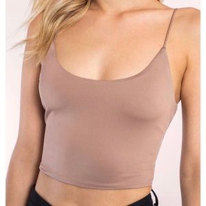 Tan Crop Top Tank
